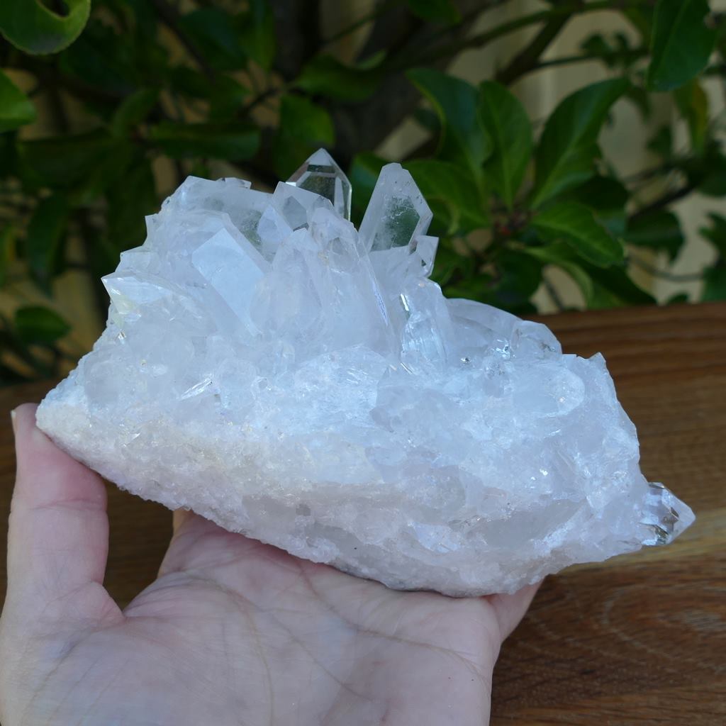 clear quartz crystal cluster