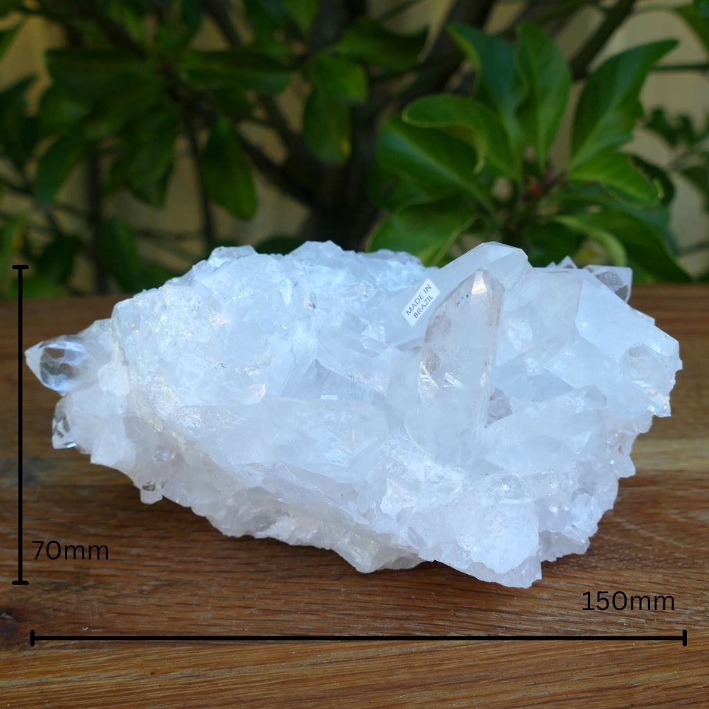 clear quartz crystal cluster