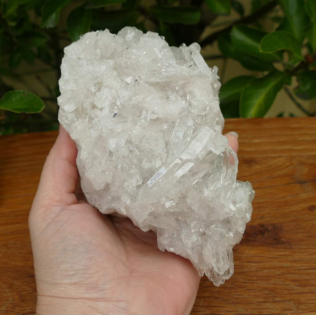 clear quartz crystal cluster