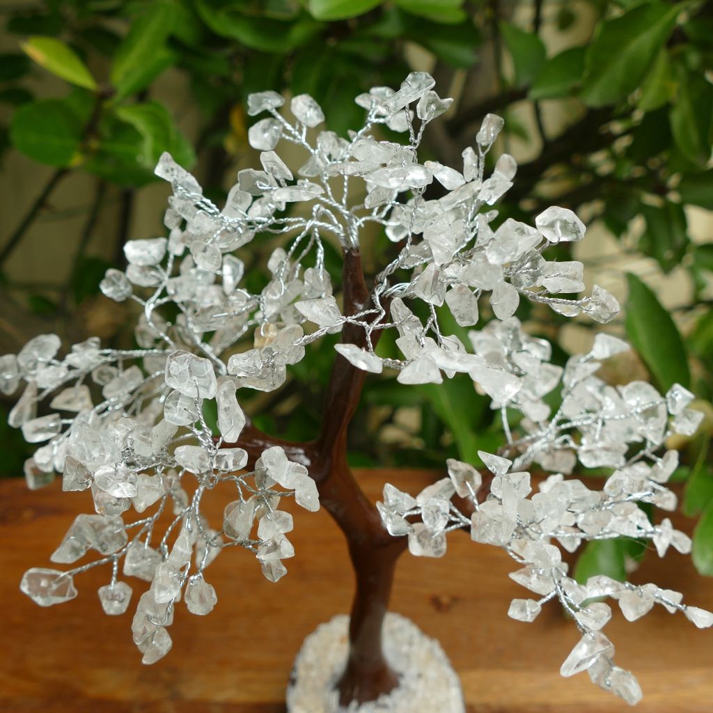 clear quartz crystal gem tree
