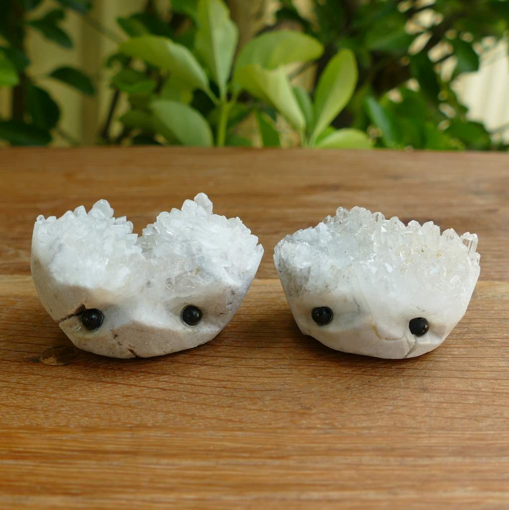 clear quartz cluster hedgehog