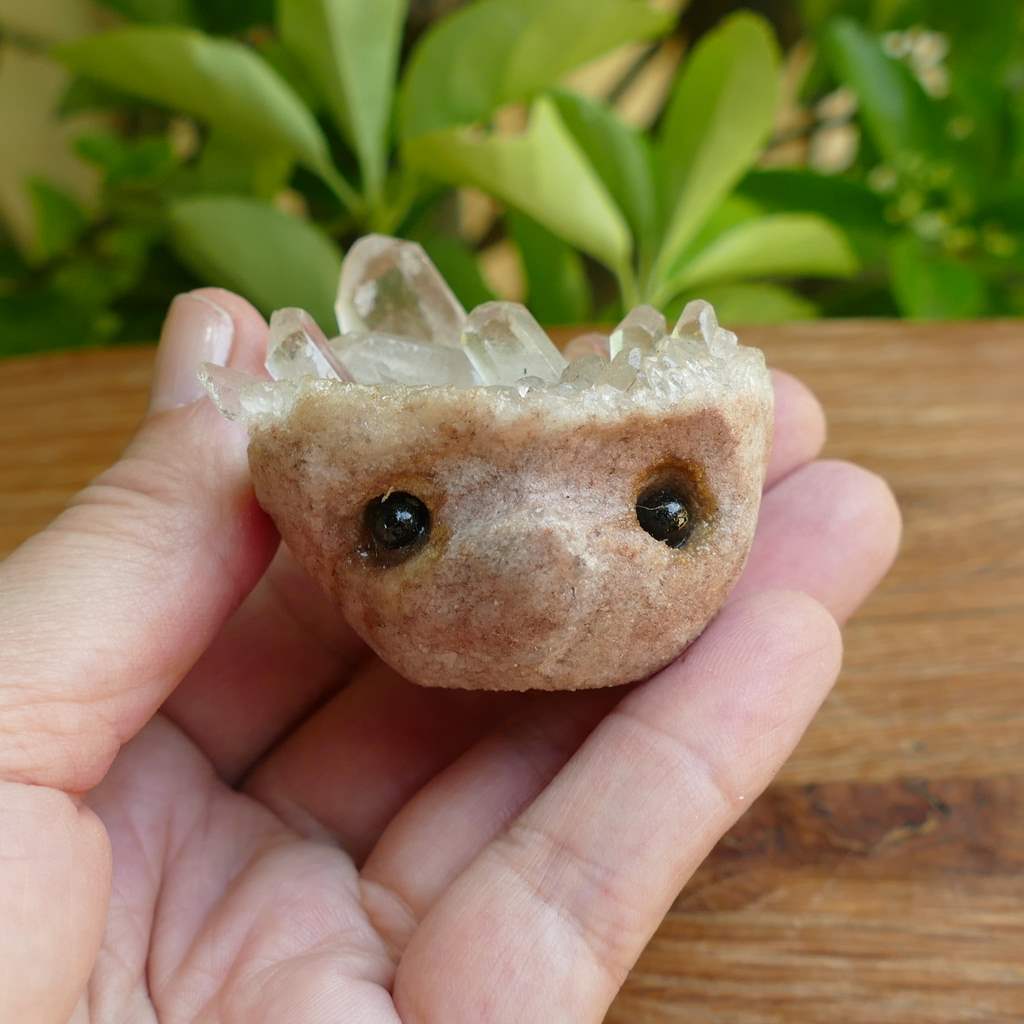 clear quartz cluster hedgehog