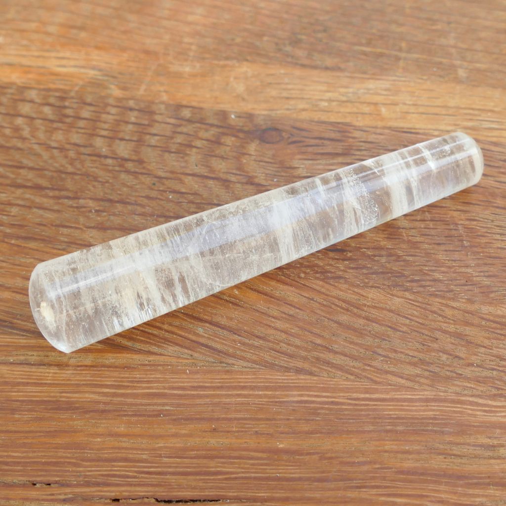 Natural Clear Quartz Crystal Wand with rounded polished ends