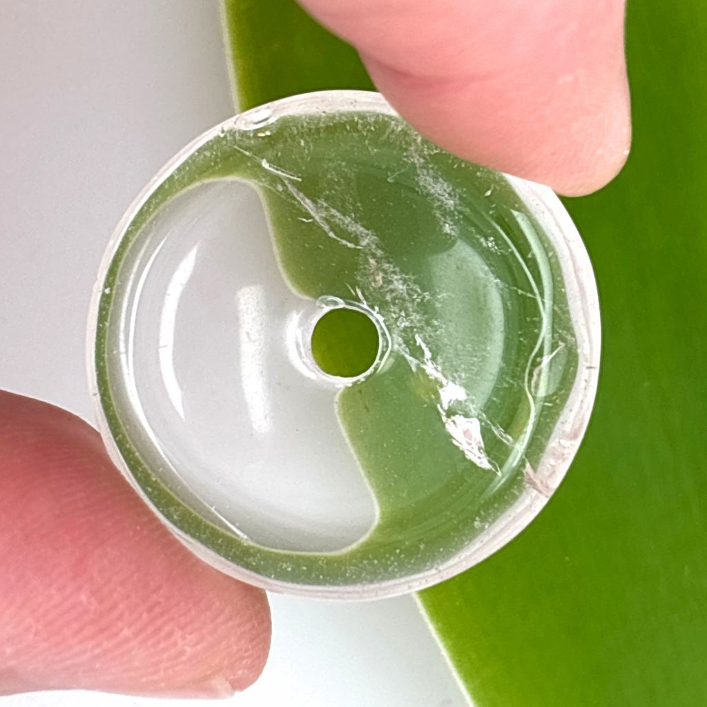 Natural Clear Quartz crystal donut 26mm polished clear crystal