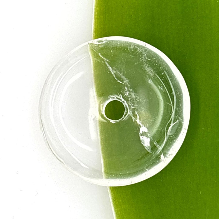 Natural Clear Quartz crystal donut 26mm polished clear crystal