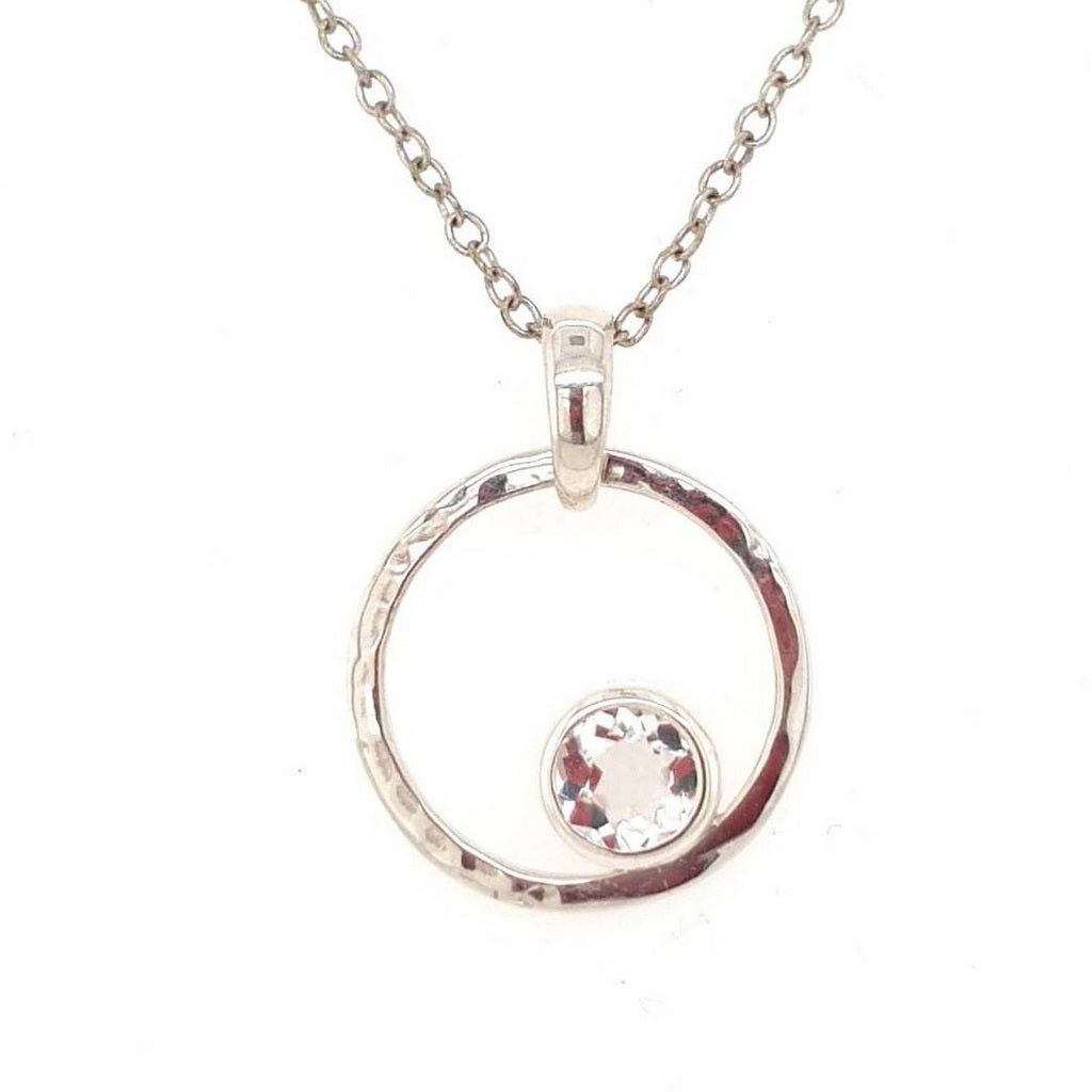 clear quartz faceted pendant