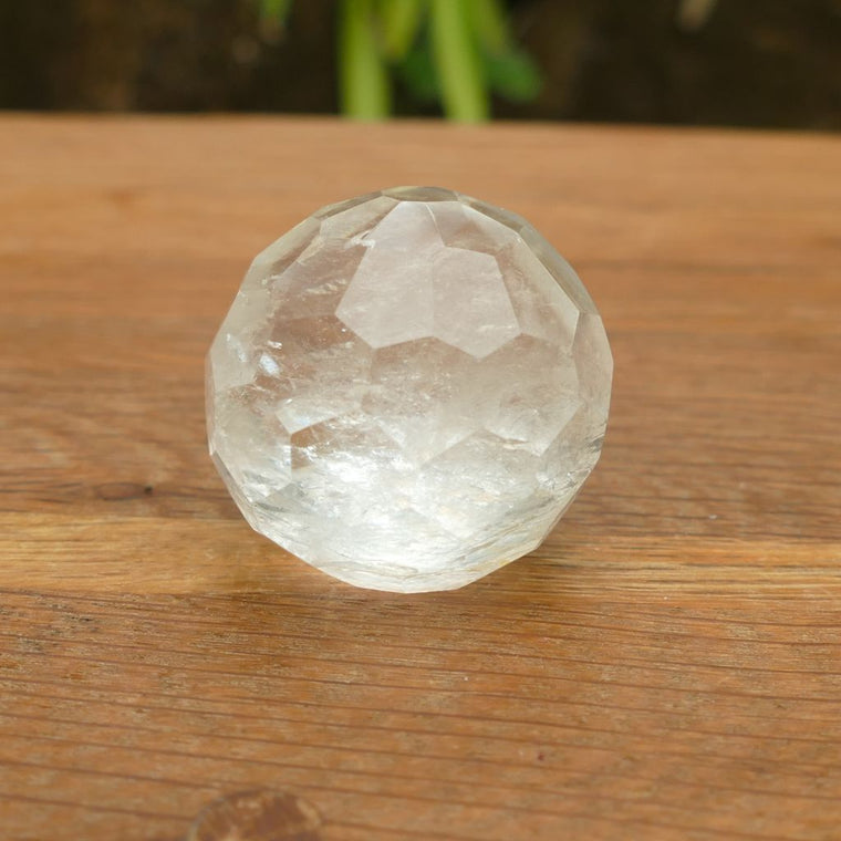 clear quartz faceted sphere