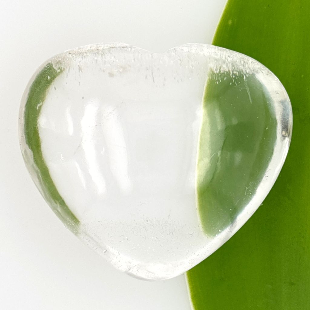 Natural Clear Quartz Crystal Heart 117g polished transparent stone
