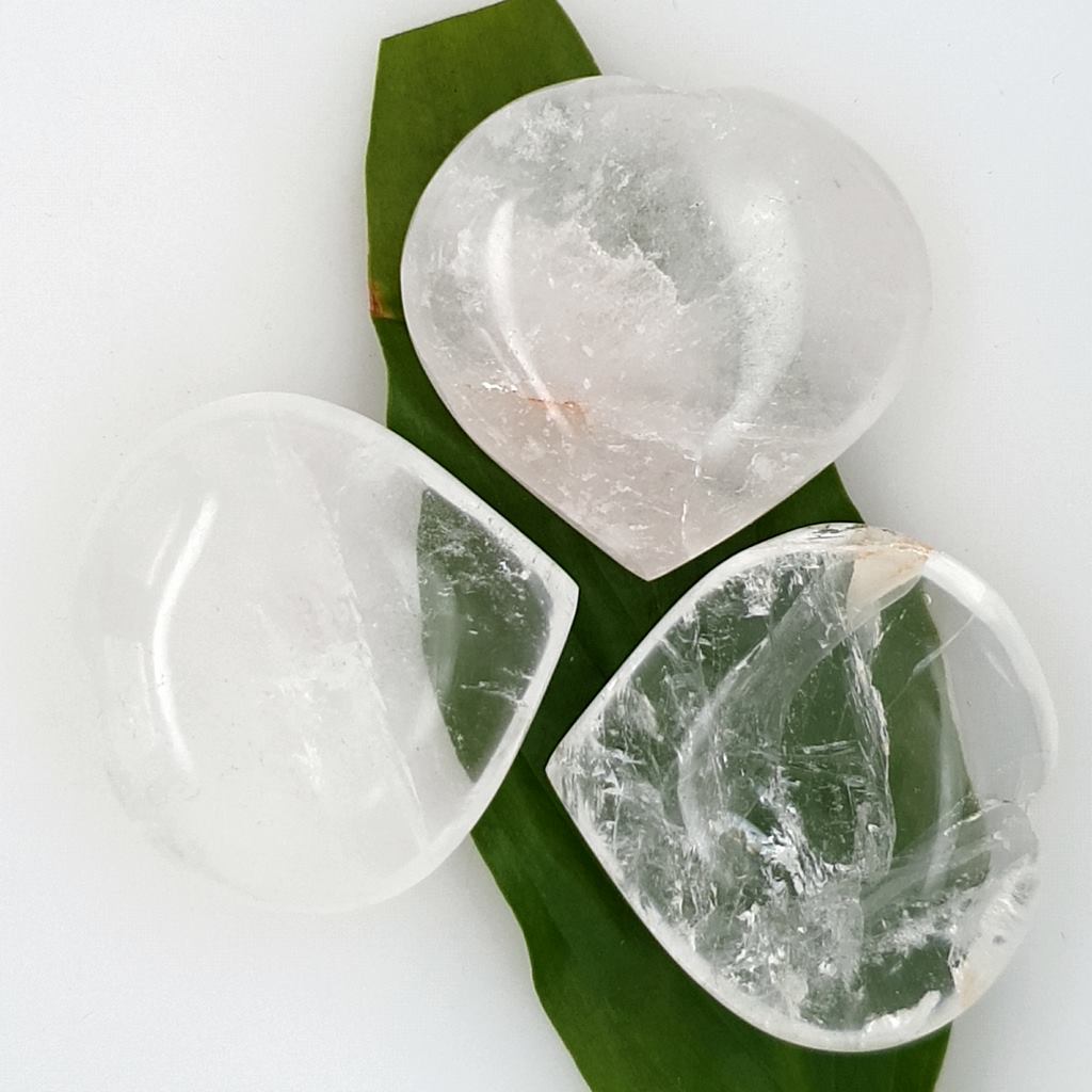 Clear Quartz Crystal Hearts
