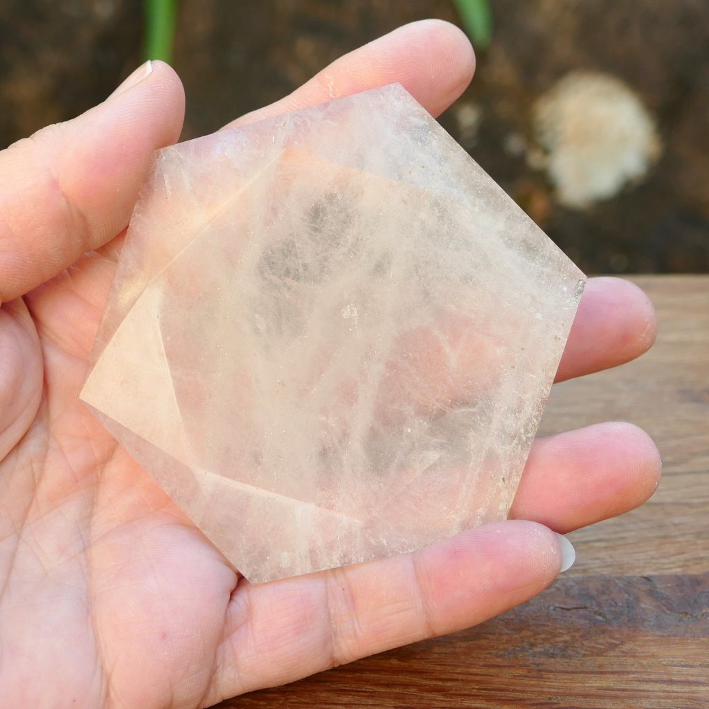 Clear Quartz Hexagon Charging Plate