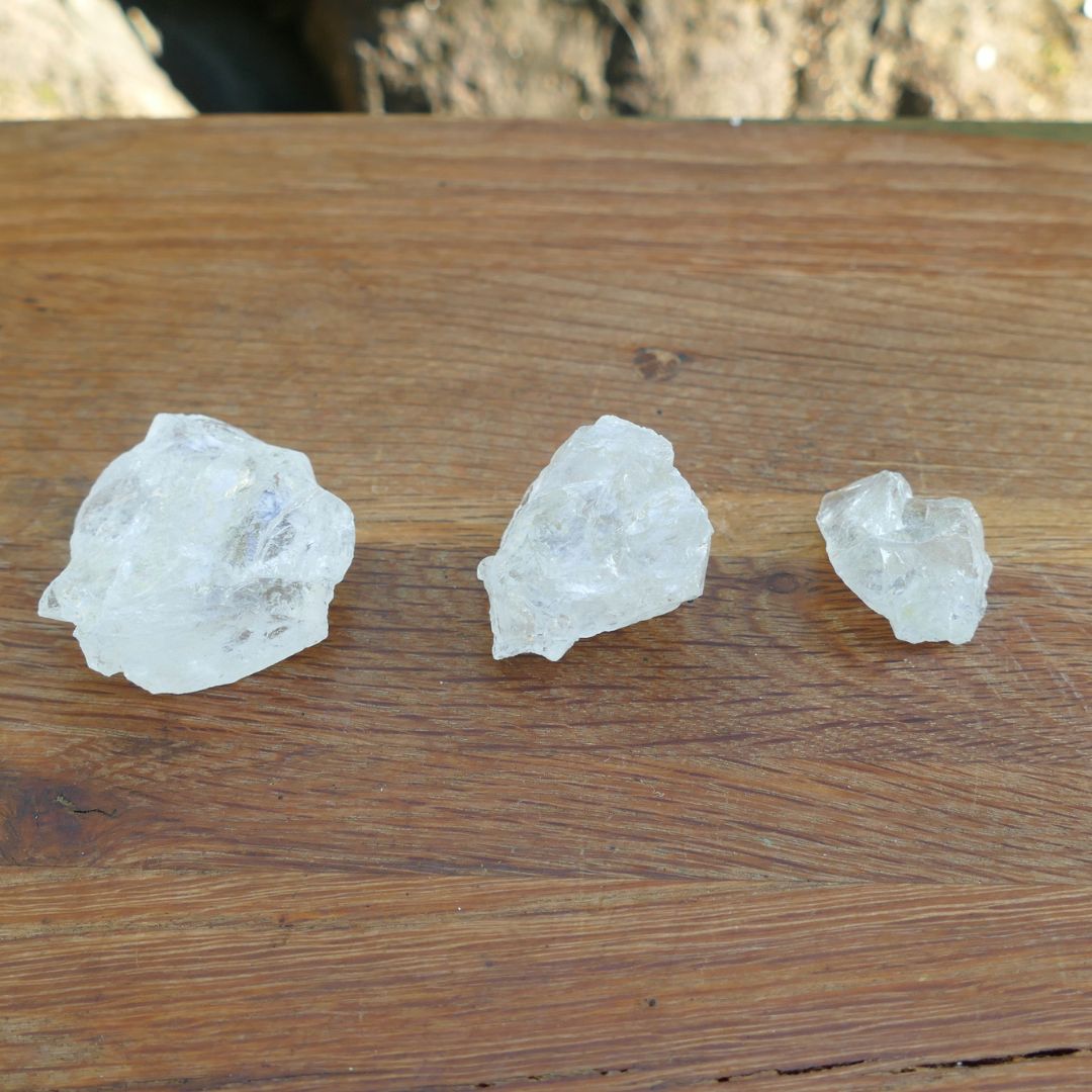 clear quartz natural chunks