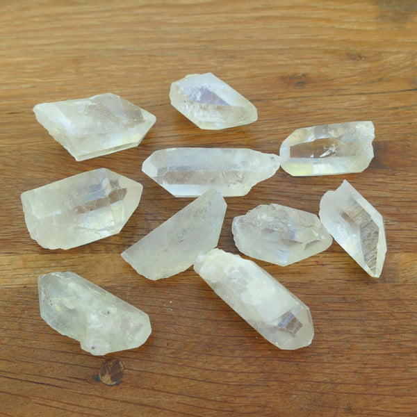 Clear Quartz Rough Polished Single Points - Perfect for Crystal Grids
