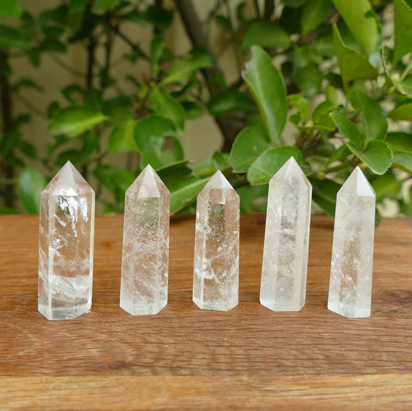 Clear Quartz Crystal Points - Small, Clear Quartz Tower Wand Chakra Healing Reiki and Meditation