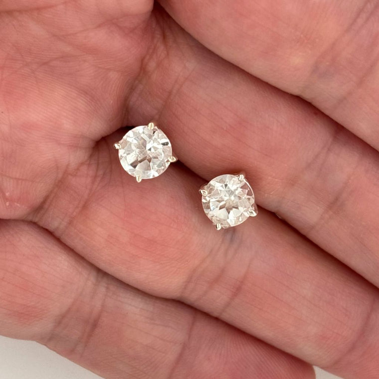 Clear Quartz Earrings Stud | Earth Inspired Gifts