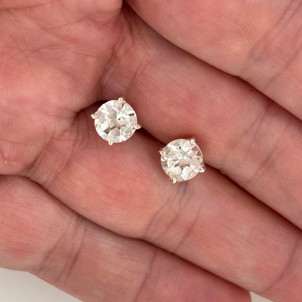 Clear Quartz Earrings Stud | Earth Inspired Gifts
