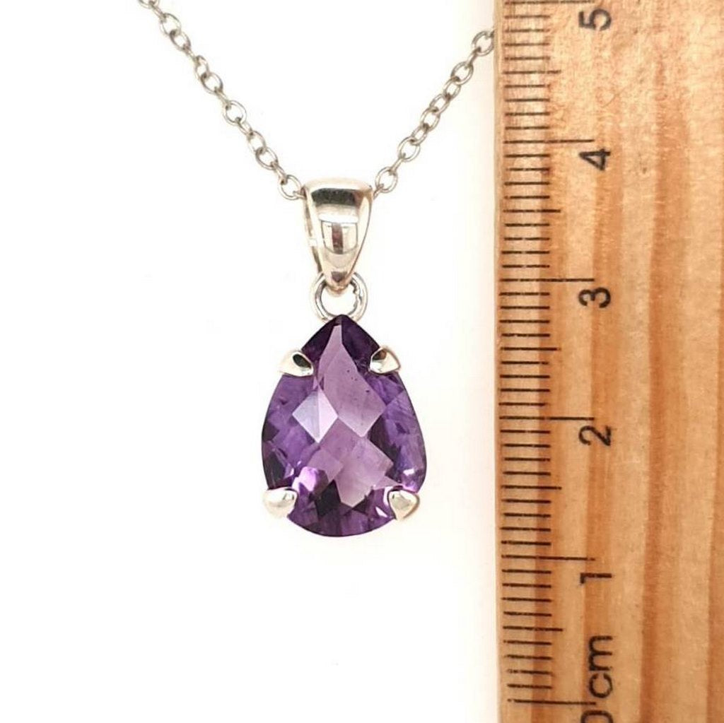 faceted amethyst crystal pendant