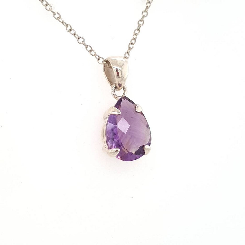 faceted amethyst crystal pendant