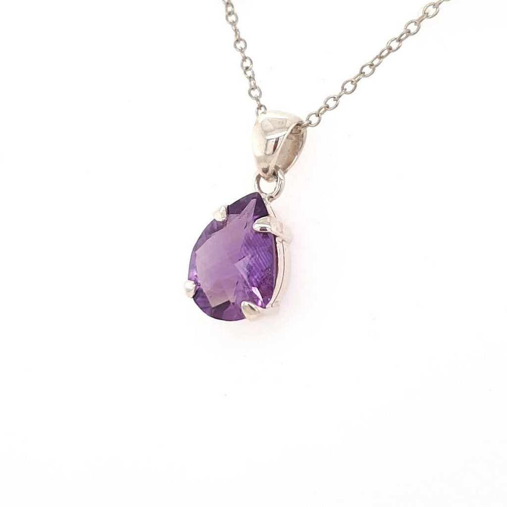 faceted amethyst crystal pendant