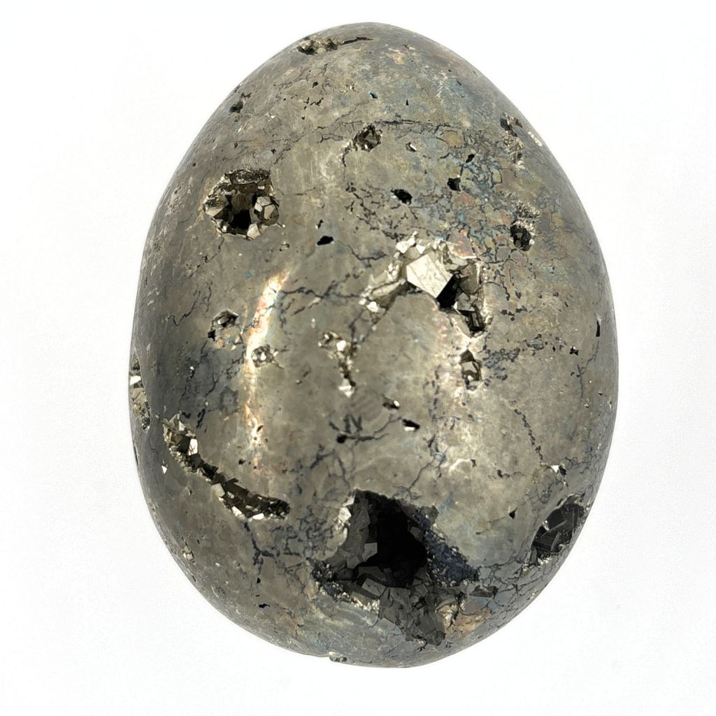 Pyrite Crystal Egg with Druzy | Natural Pyrite Crystal Australia