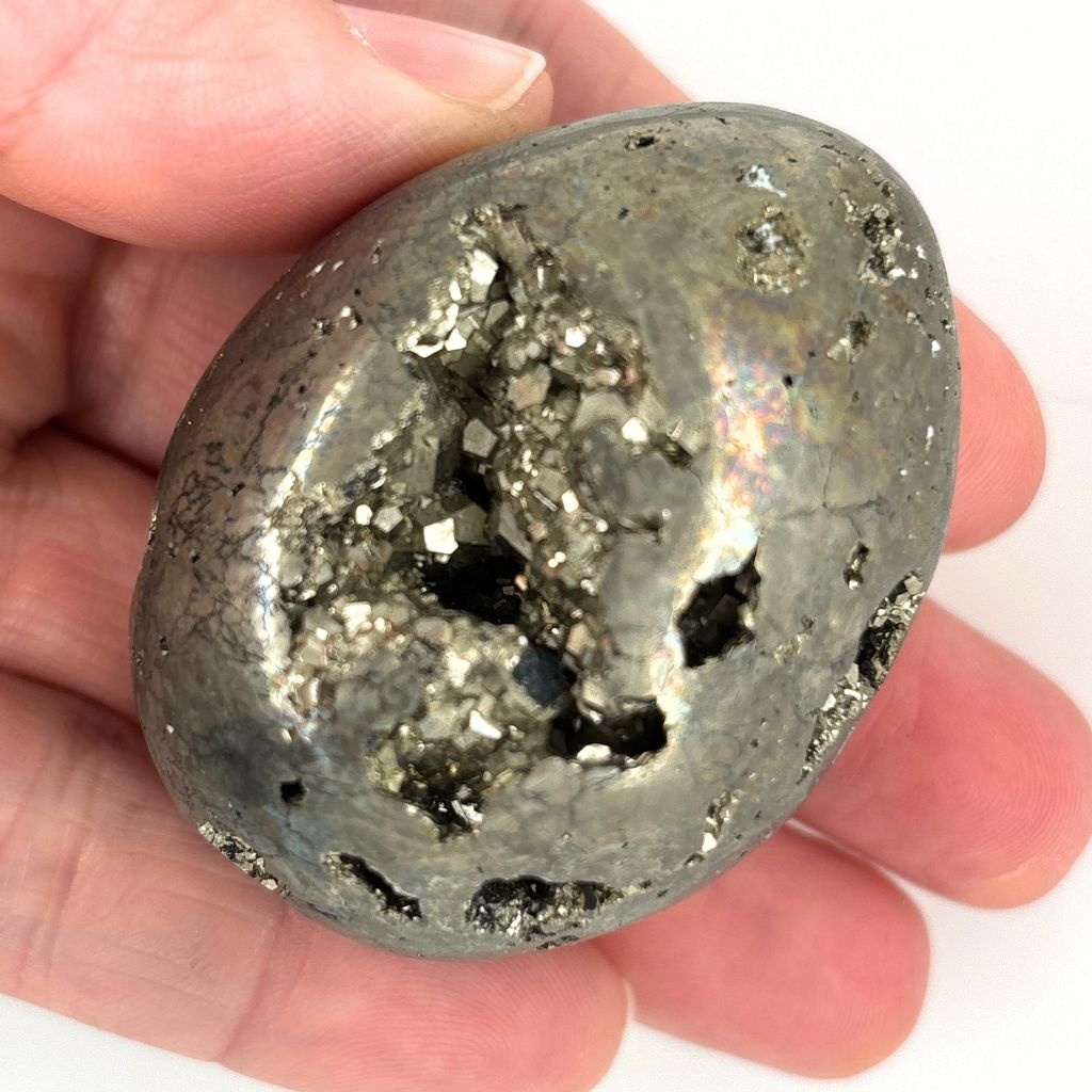 Pyrite Crystal Egg with Druzy | Natural Pyrite Crystal Australia
