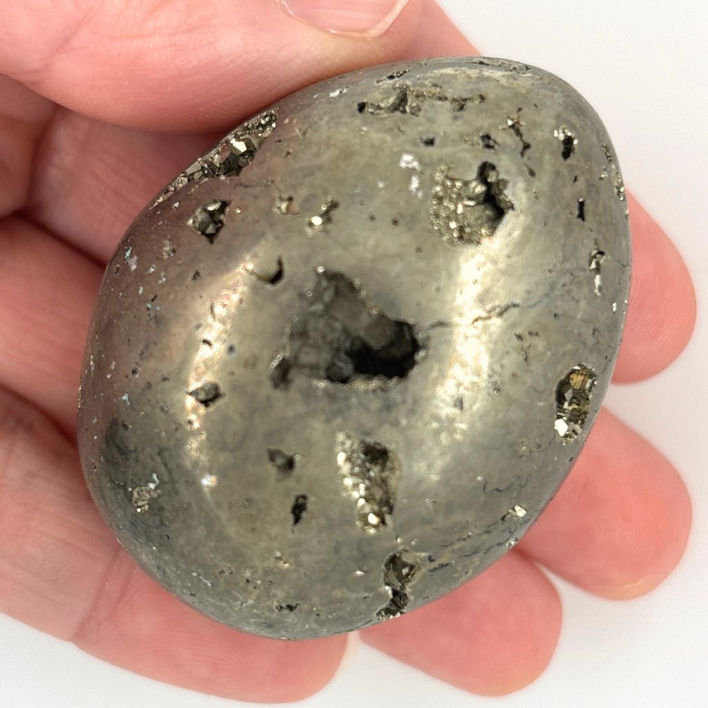 Pyrite Crystal Egg with Druzy | Natural Pyrite Crystal Australia