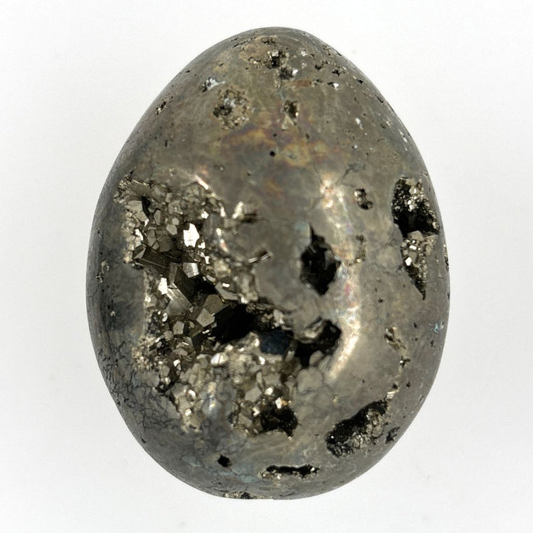 Pyrite Crystal Egg with Druzy | Natural Pyrite Crystal Australia