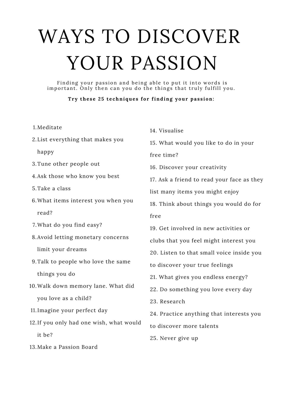 find your passion planner