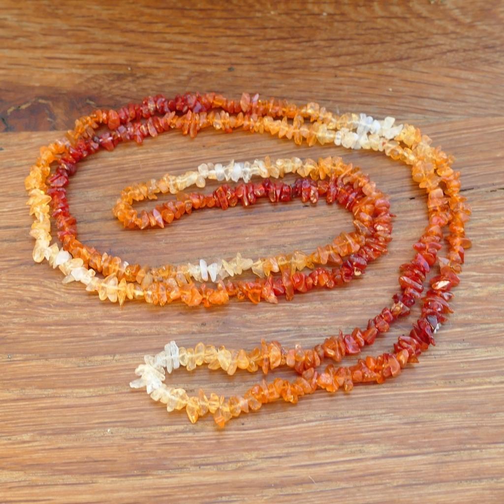 Fire Opal Necklace Australia | Crystal Chip Necklace 36”