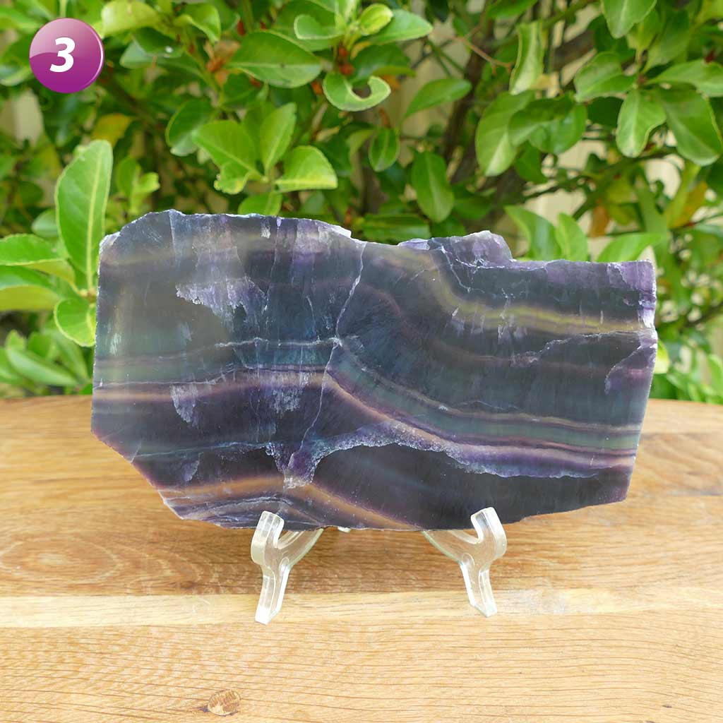 Fluorite Crystal Slices Rainbow Fluorite Gemstones Raw | Reiki Energy Healing