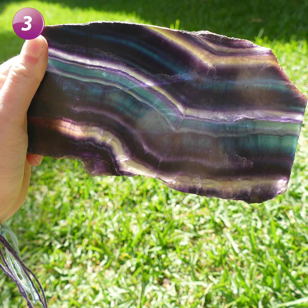 Fluorite Crystal Slices Rainbow Fluorite Gemstones Raw | Reiki Energy Healing