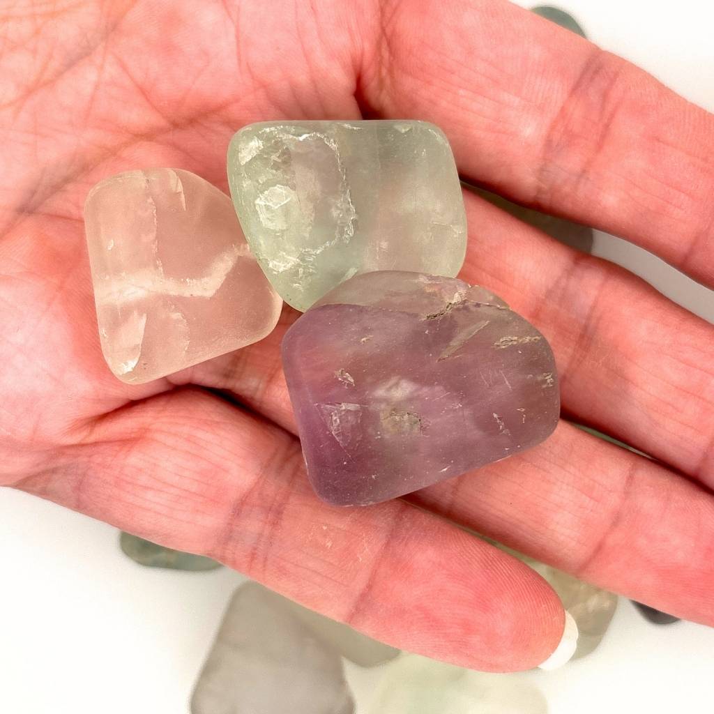 Natural Tumbled Fluorite Stones – Mixed Colour Healing Crystals Australia