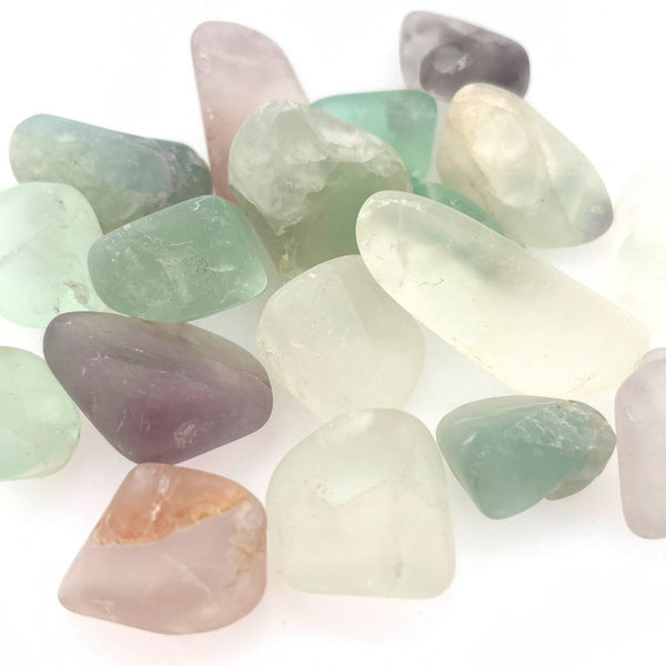 Natural Tumbled Fluorite Stones – Mixed Colour Healing Crystals