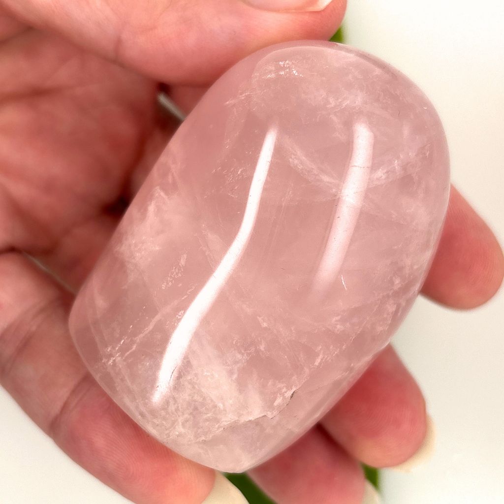 polished rose quartz freeform