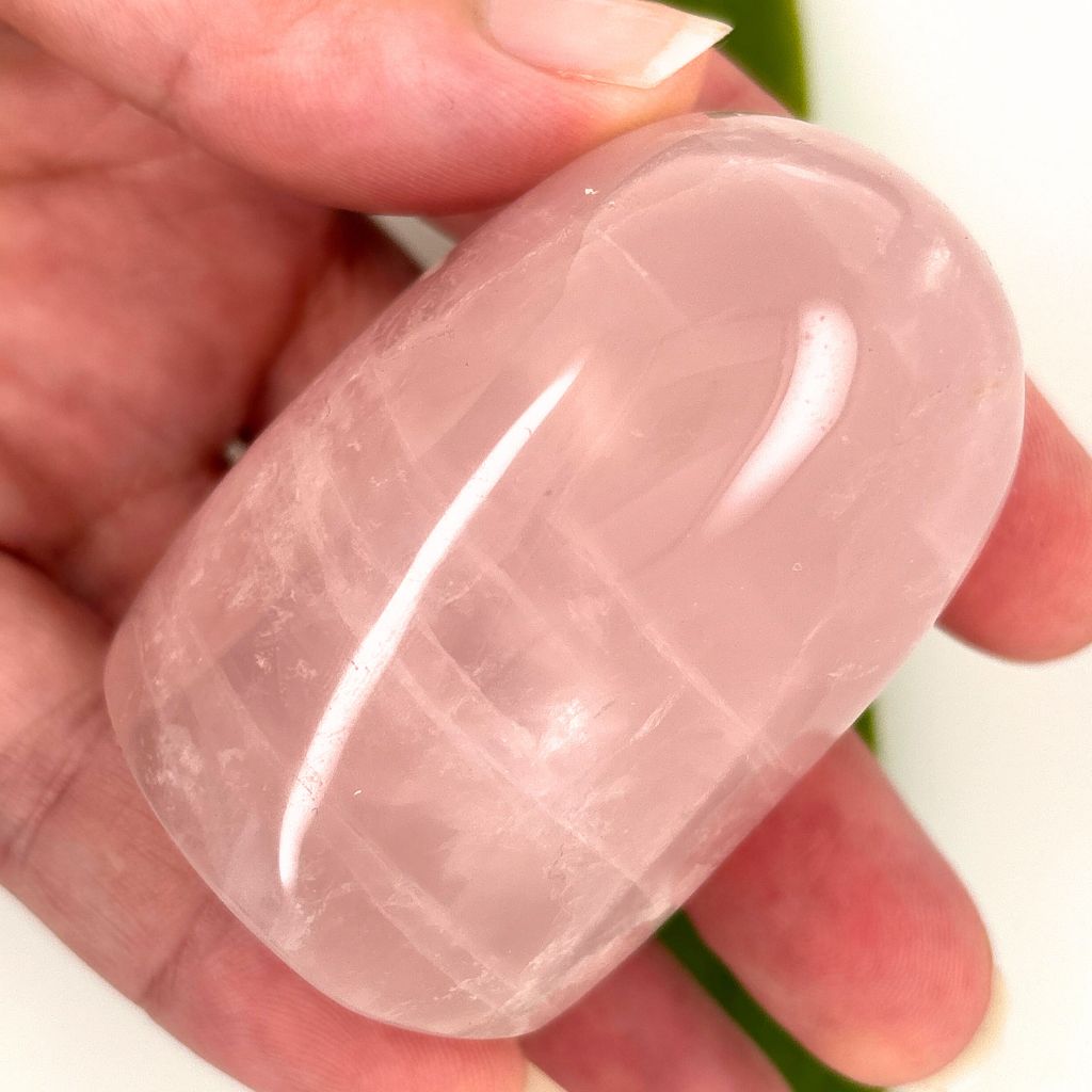 polished rose quartz freeform