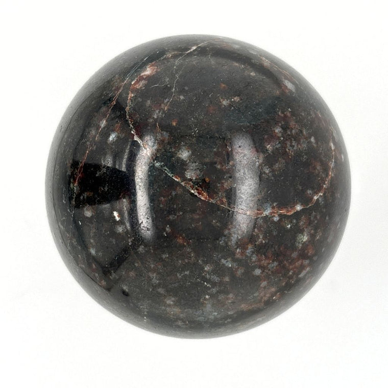 Natural Garnet crystal sphere 295g polished dark red stone