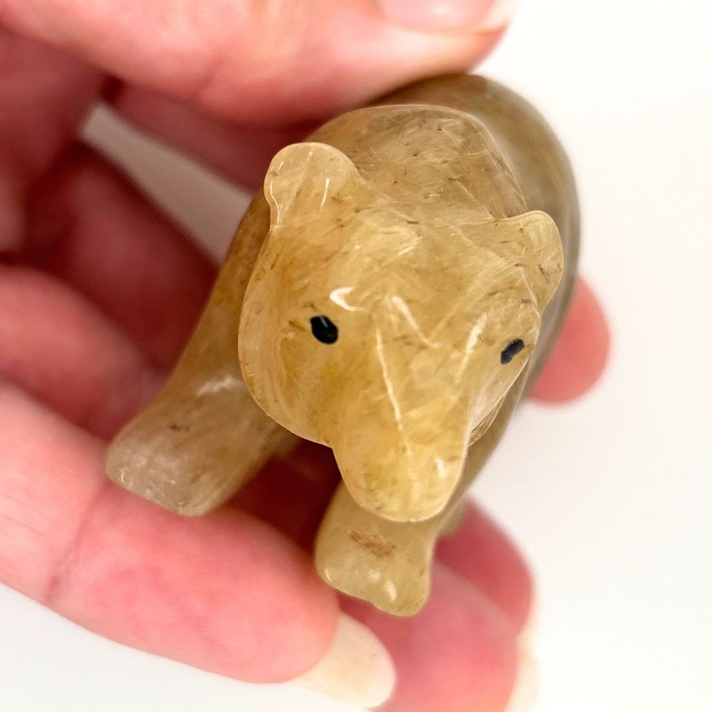 golden rutilated quartz bear