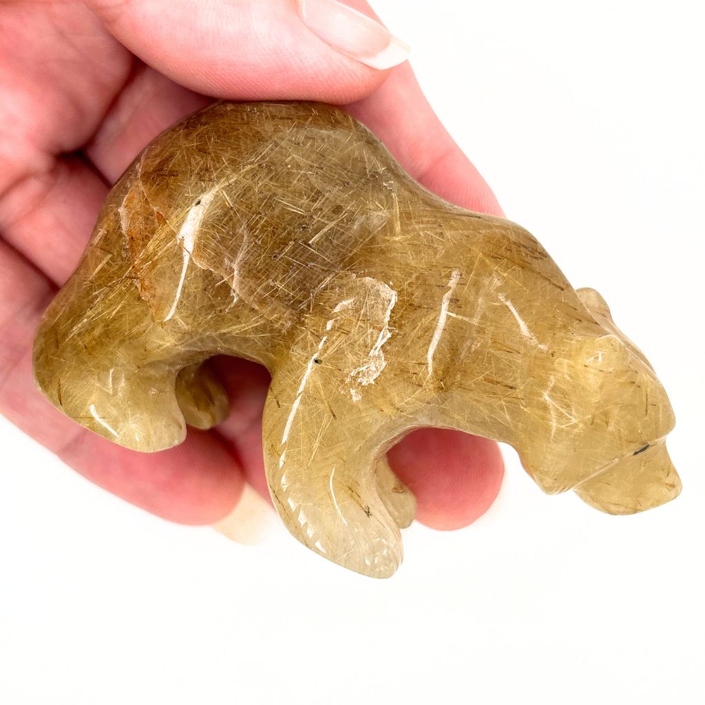 golden rutilated quartz bear