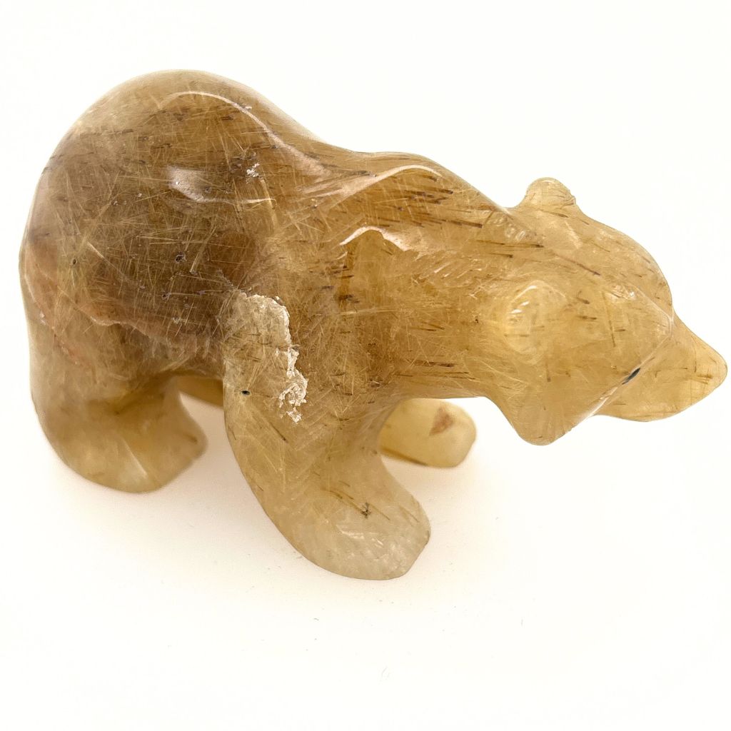 golden rutilated quartz bear