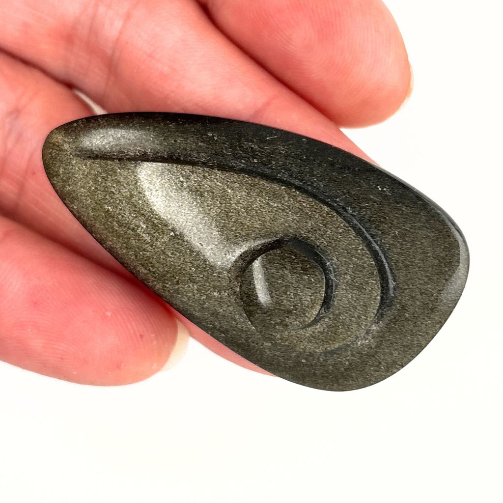 Golden Sheen Obsidian carving 51mm with golden bronze shimmer
