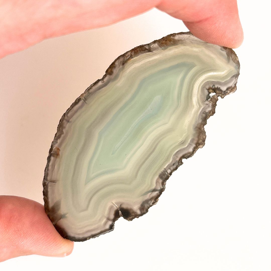 Green Agate Slice | Natural Polished Agate Crystal Slice