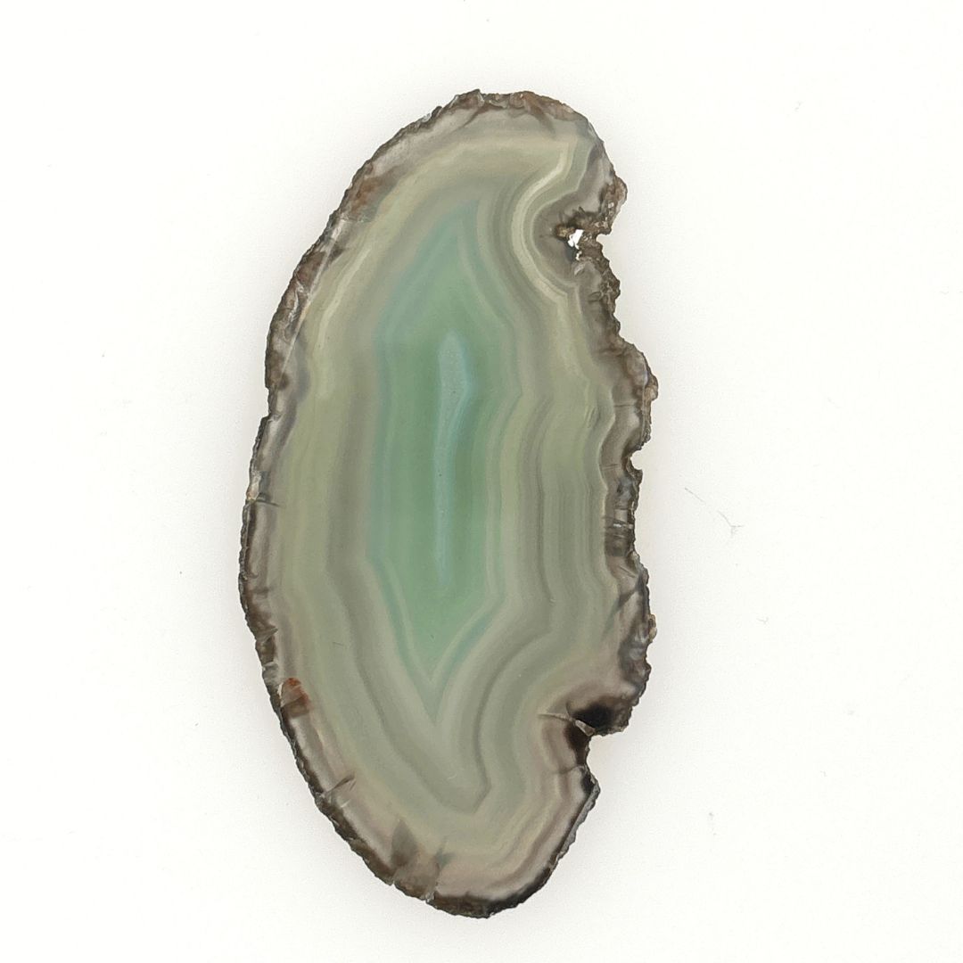 Green Agate Slice | Natural Polished Agate Crystal Slice
