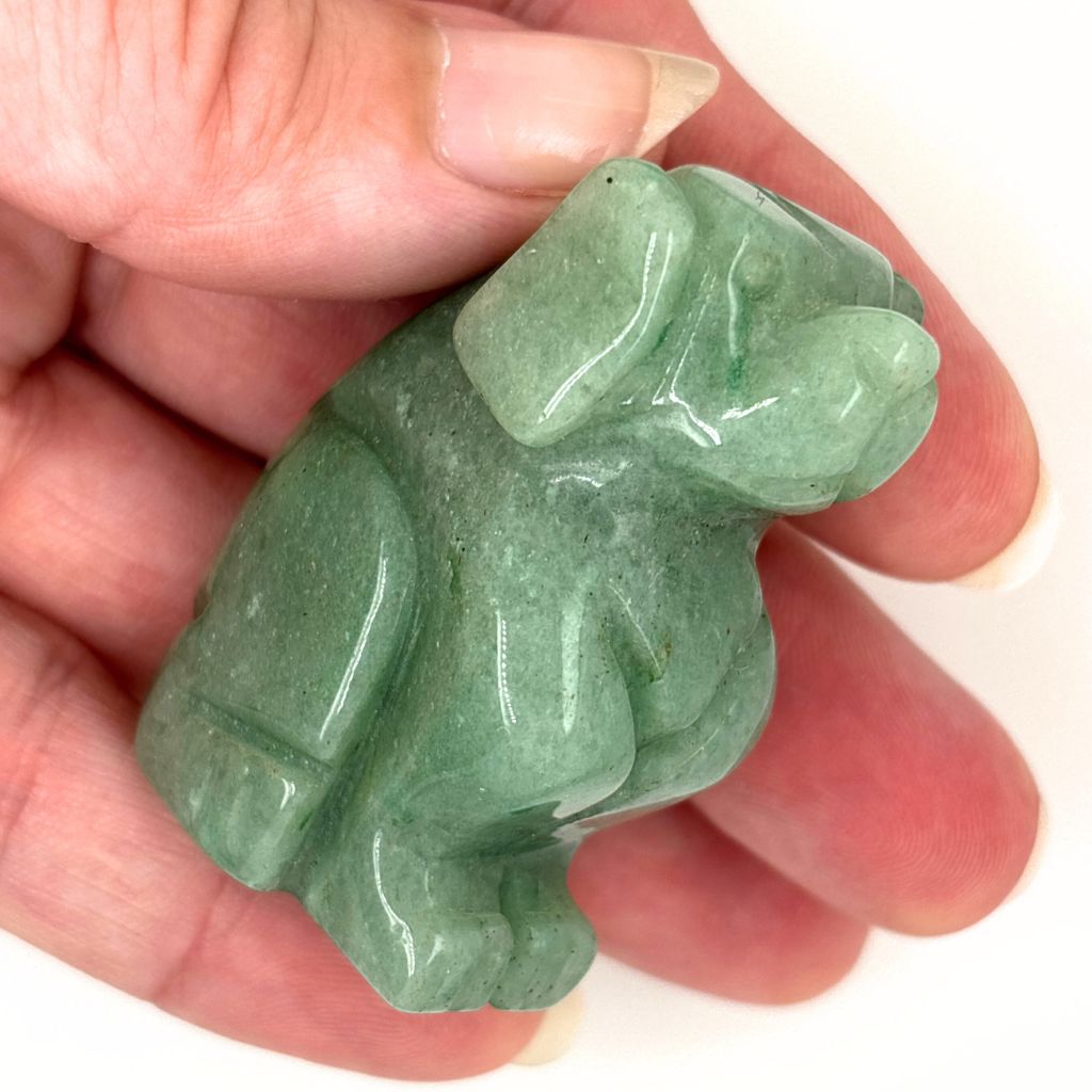 green aventurine dog