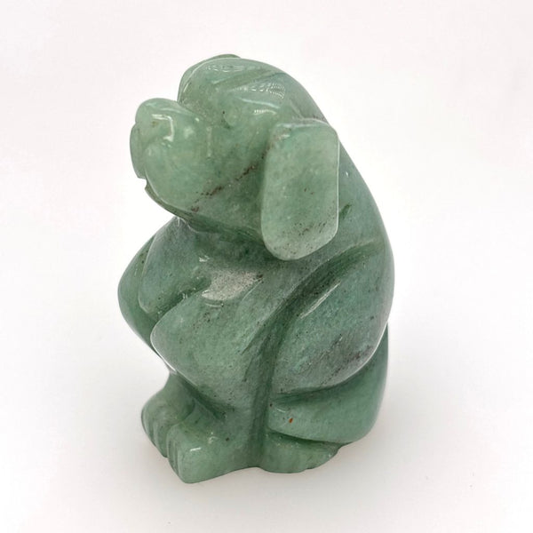 Green Aventurine Crystal Dog Carving - 5cm