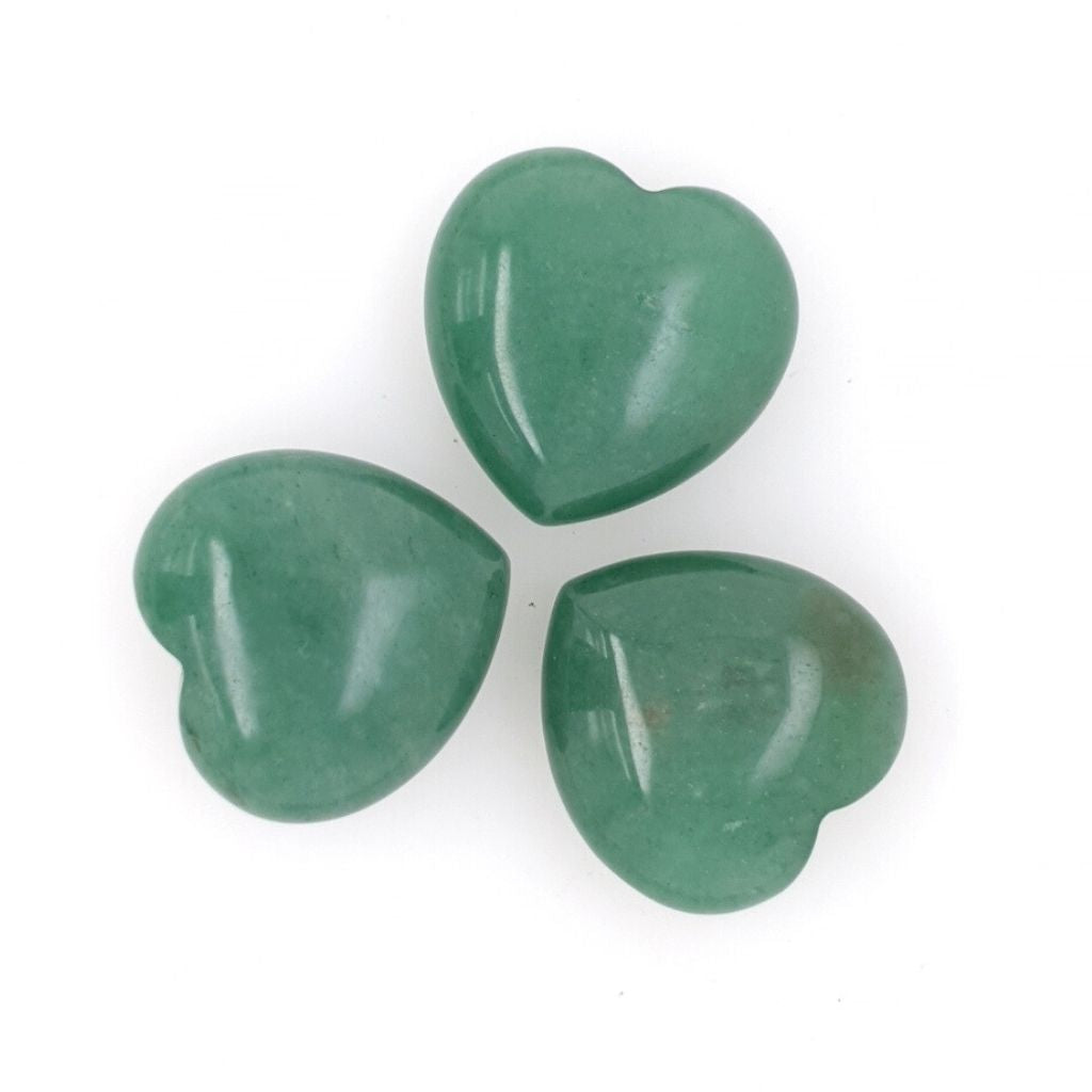 green Aventurine hearts
