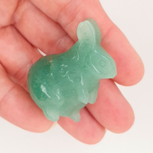 Green Aventurine Crystal Rabbit for Home Office Decoration - Earth ...