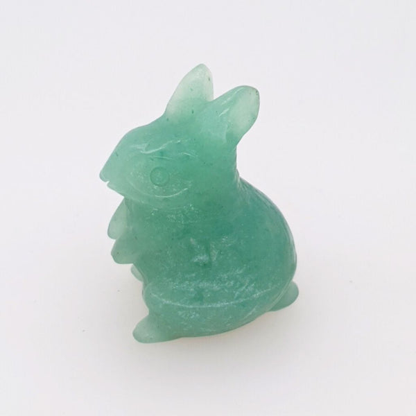 Green Aventurine Crystal Rabbit 4cm for Home Office Desk Decorations