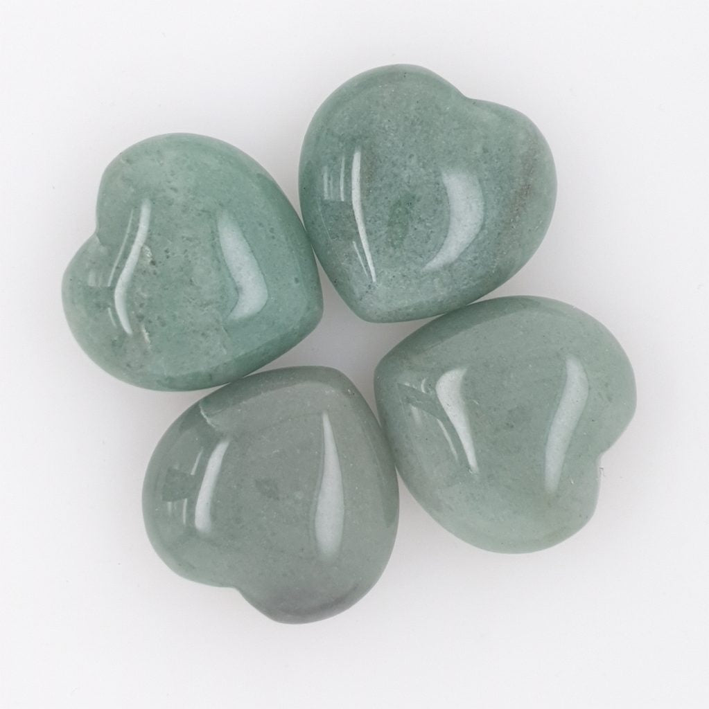 green aventurine small hearts
