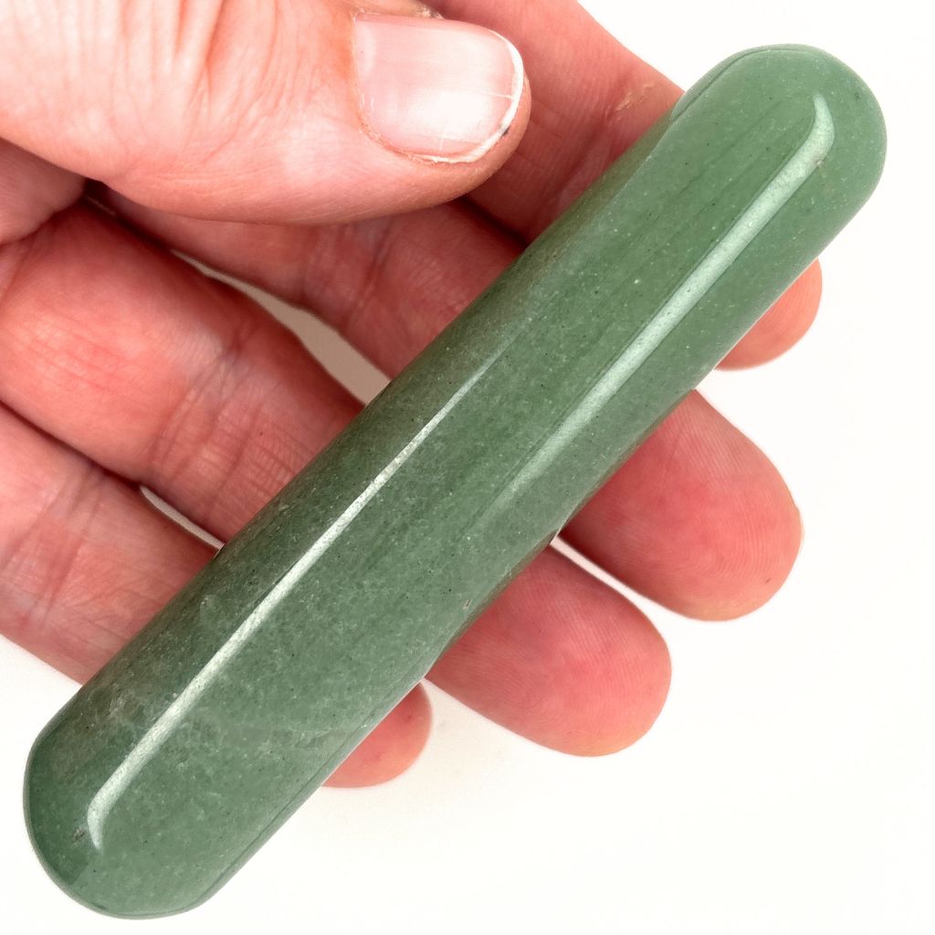 Natural Green Aventurine crystal wand polished 9cm long