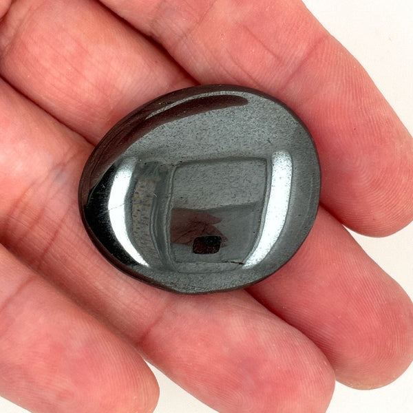 Hematite Polished Flat Palm Stone