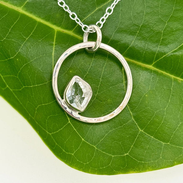 Herkimer Diamond Pendant 925 Sterling Silver Natural Crystal Jewellery